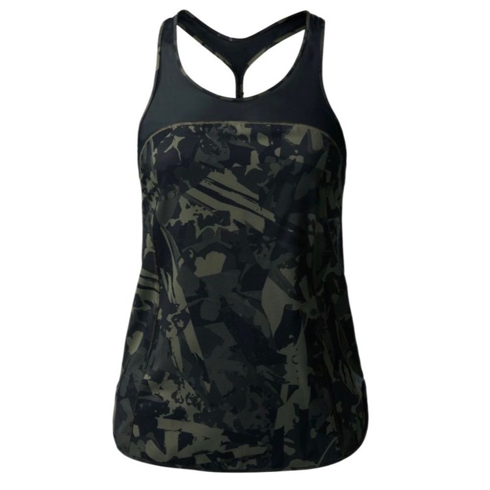Lululemon 5 Mile Singlet Pop Cut Fatigue Green Black / Black Tank Top Size 10